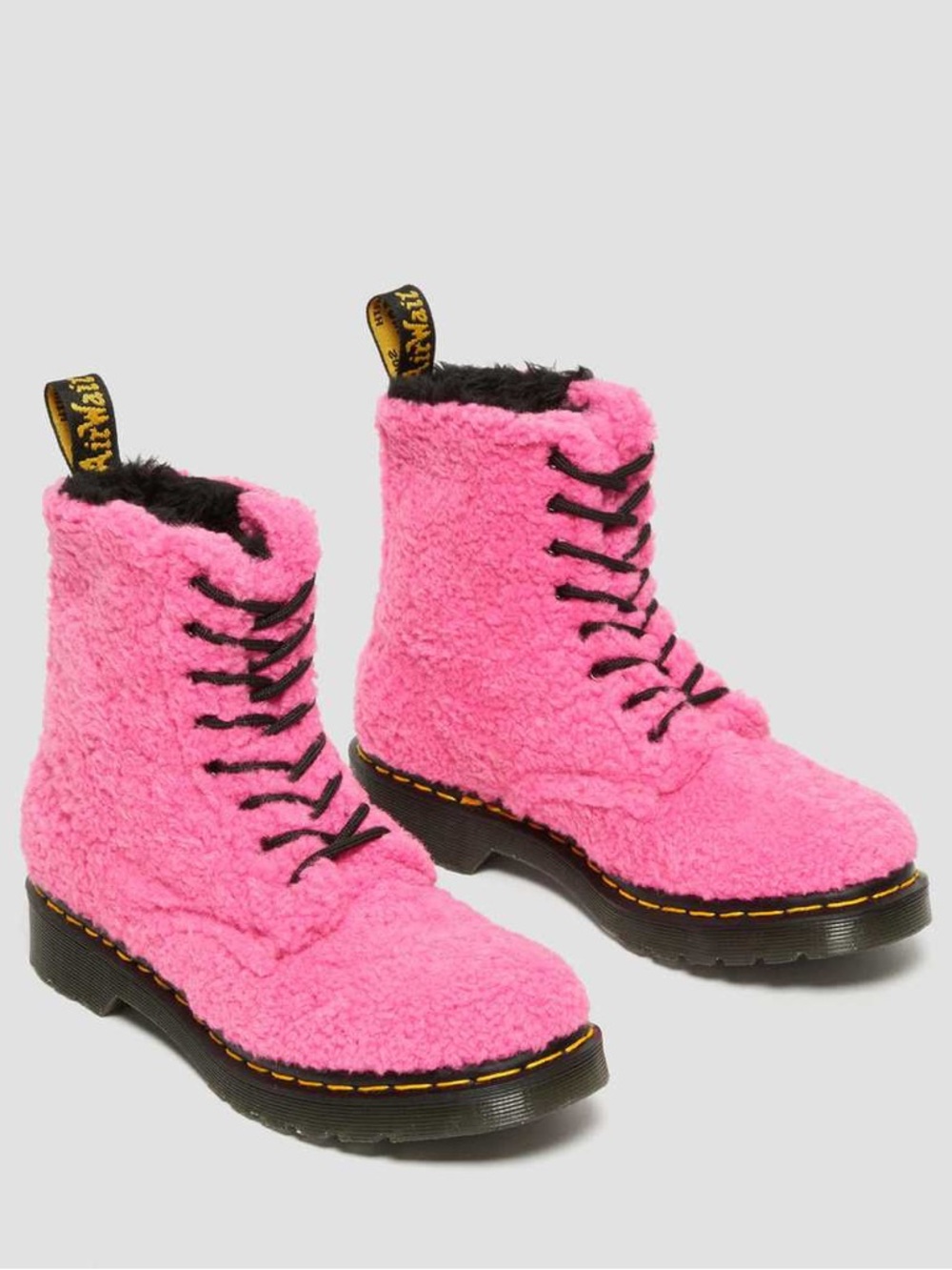 Dr. Martens - 1460 Lux Borg Faux Fur Combat Boots (Clash Pink)